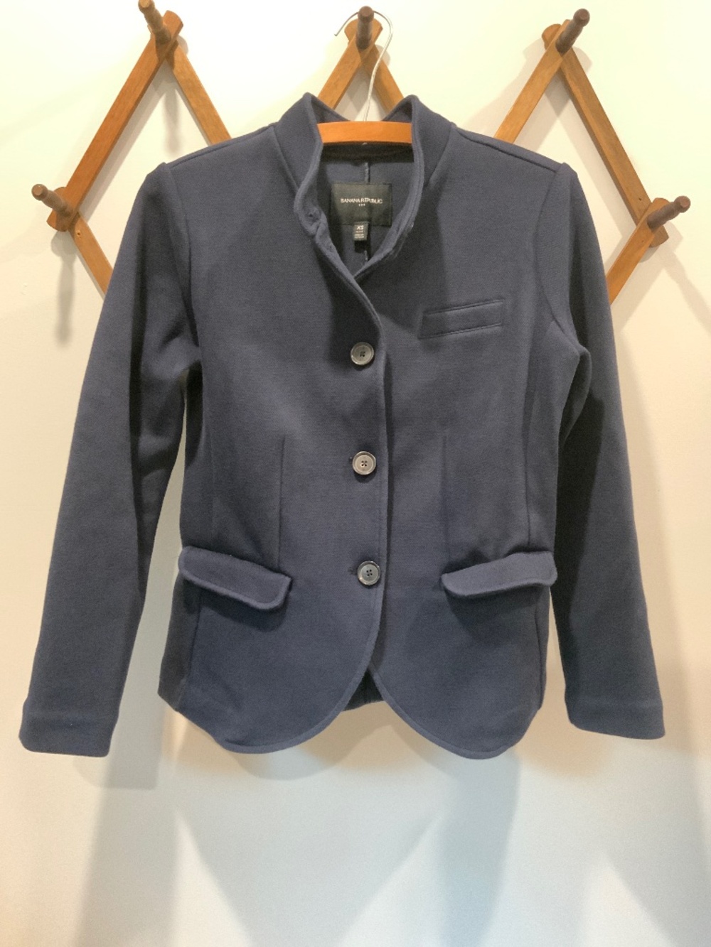 Banana Republic Knit Pique Navy Blazer